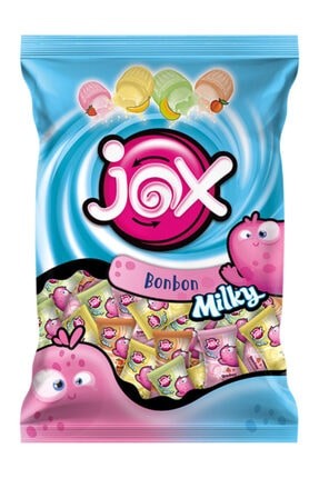 JOX MILKY; Meyve ve Süt Aromalı Sıvı Dolgulu Bonbon Şekerleme 5 gr x 200 Adet