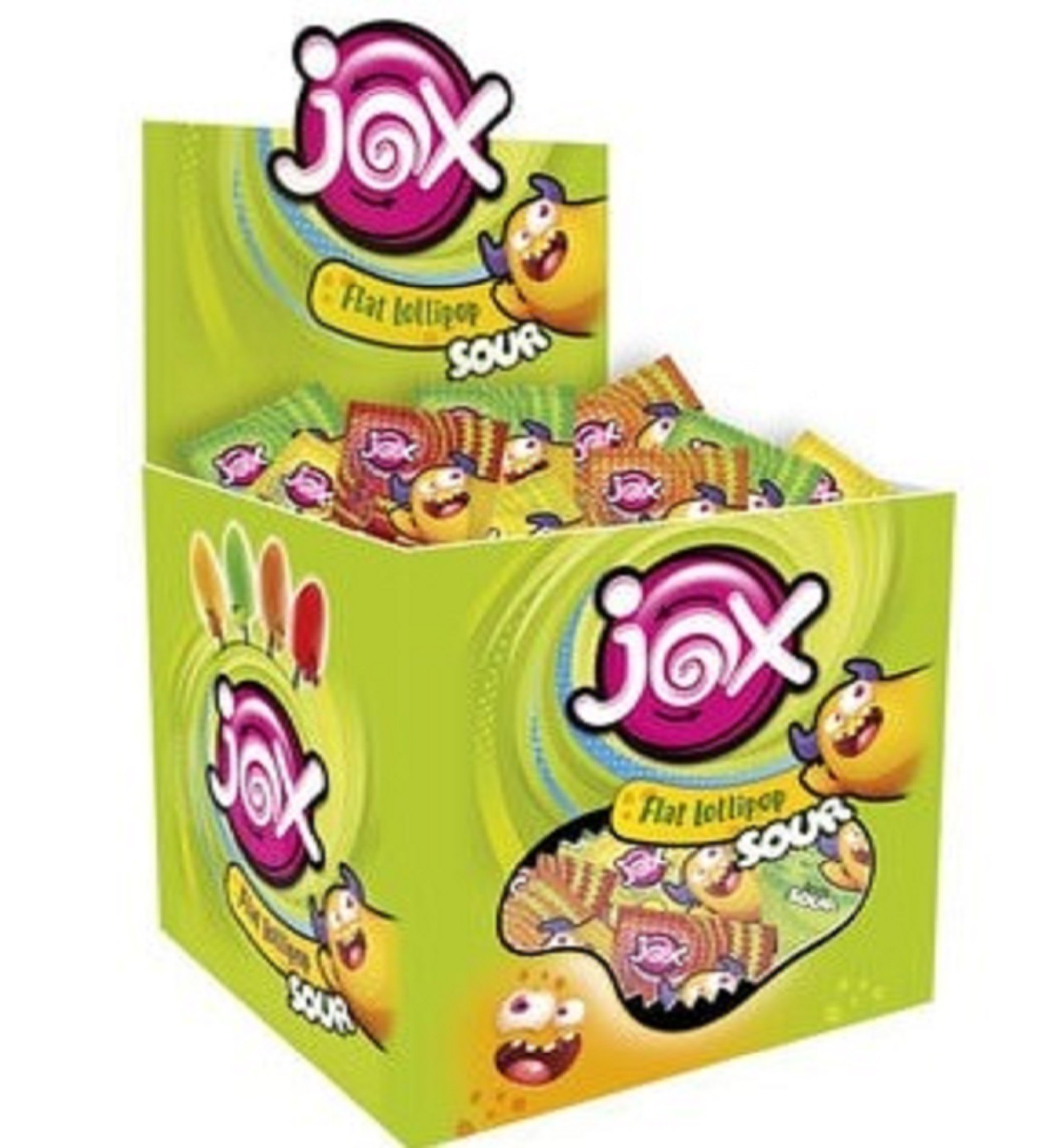 JOX SOUR; Karışık Meyve ve Kola Aromalı Ekşili Lolipop Şekerleme 8 gr