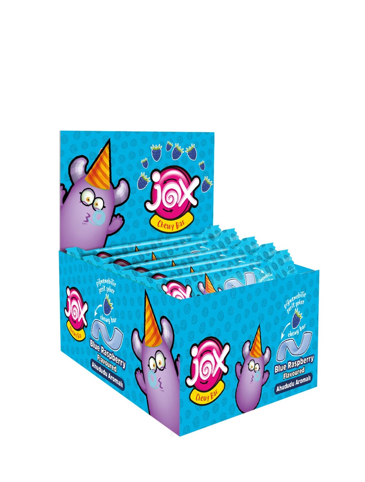 JOX; Ahududu Aromalı Yumuşak Şerit Şekerleme 7 gr x 60 Adet