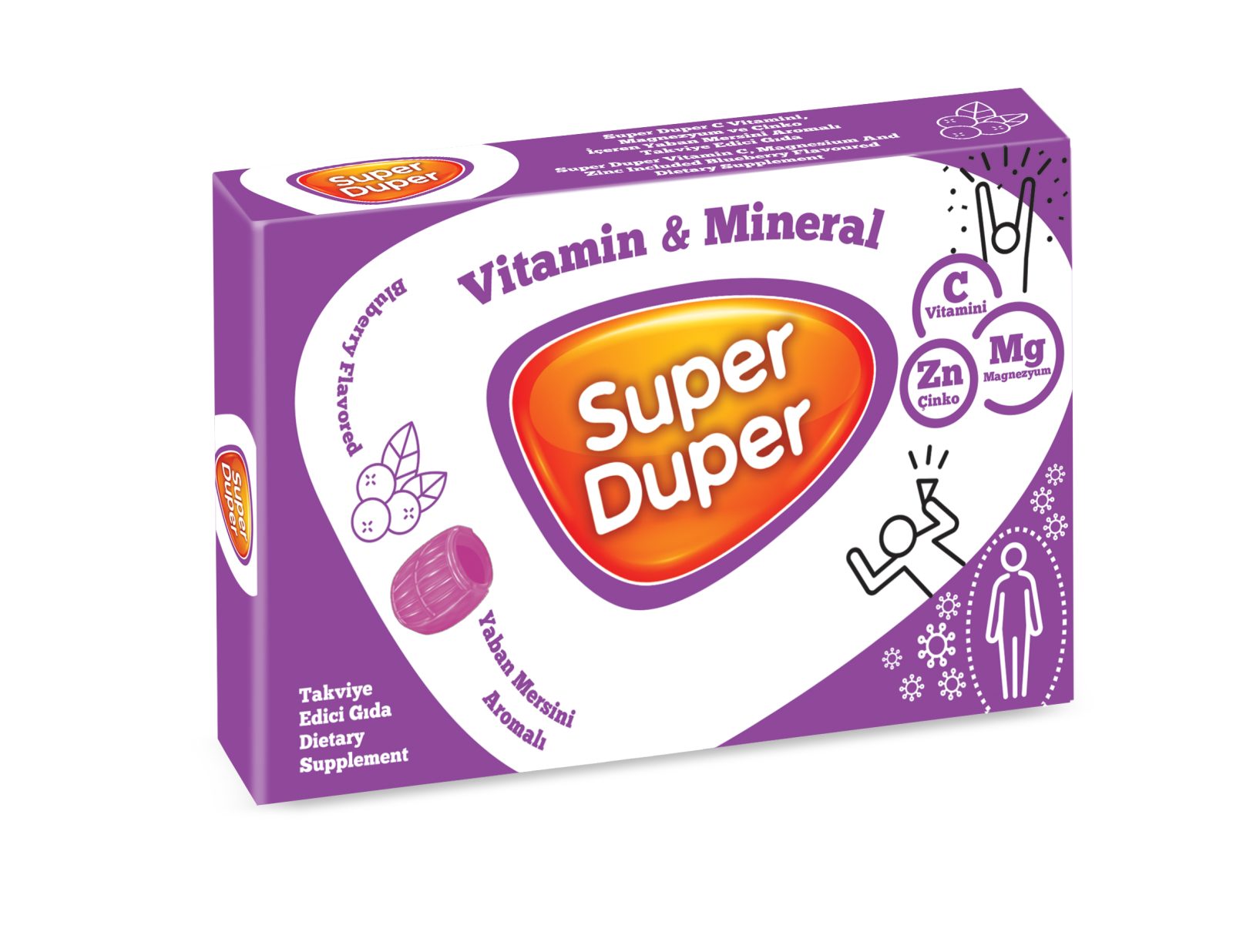 SUPER DUPER; Yaban Mersini Vitamin Mineral Bonbon 4 gr x 14 Adet