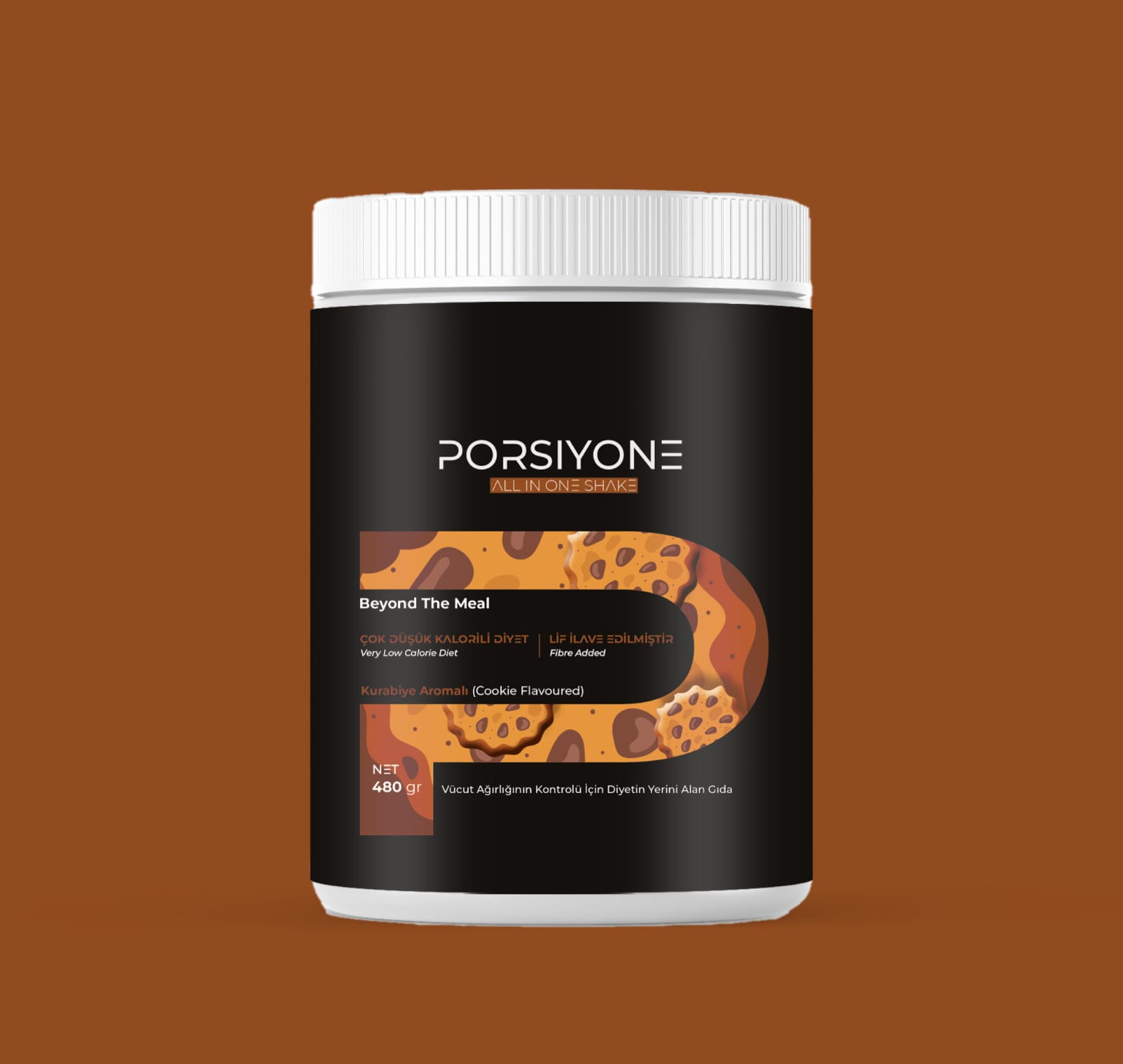 PORSİYONE; Diyetin Yerini Alan Shake 480 G | Kurabiye Aromalı