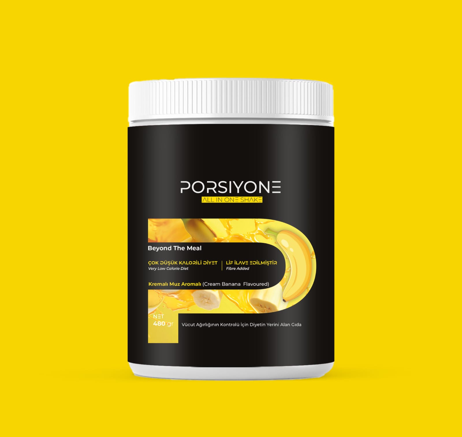 PORSİYONE; Diyetin Yerini Alan Shake 480 G | Krema ve Muz Aromalı
