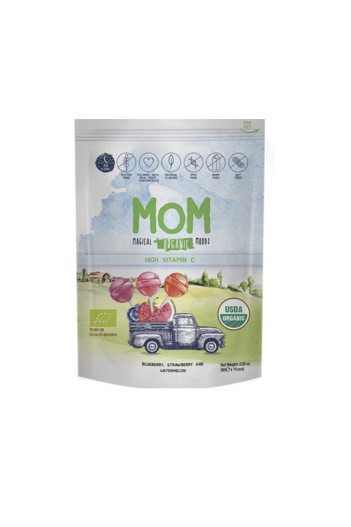 Organik Lolipop (çilek, Karpuz, Yaban Mersini Ve C Vitamini) 10 Adet