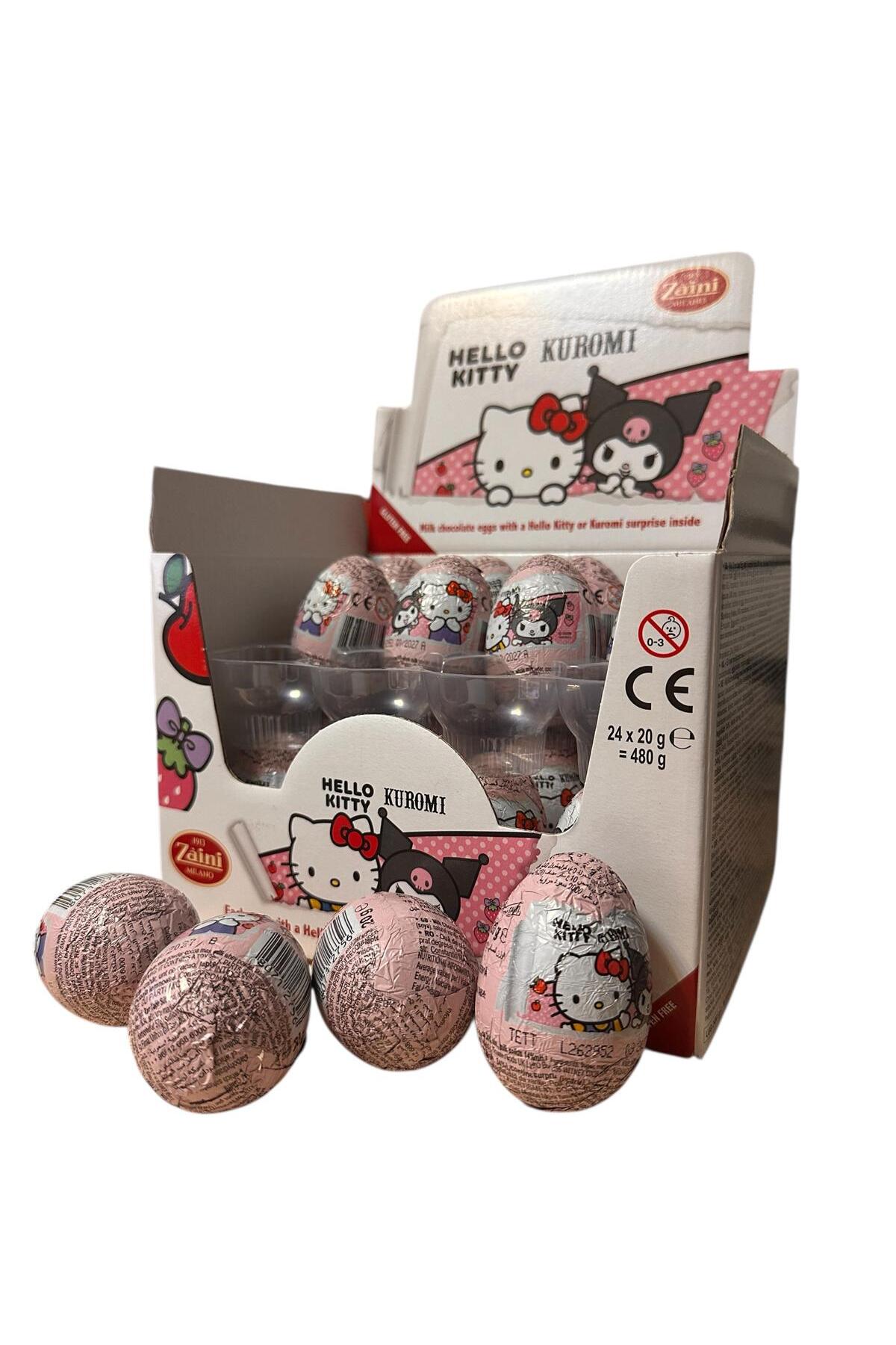 ZAİNİ Hello Kitty Kuromi Glutensiz Çikolatalı Sürpriz Yumurta 20 gr (3 Adet)