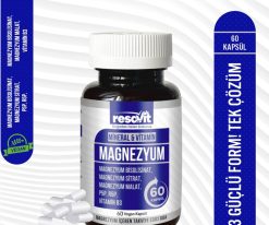 Magnezyum 3’Lü Form (Bisglisinat-Sitrat-Malat) + Vitamin (B2, B3, B6) - 60 Bitkisel Kapsül