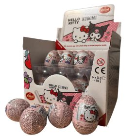ZAİNİ Hello Kitty Kuromi Glutensiz Çikolatalı Sürpriz Yumurta 20 Gr (6 Adet)