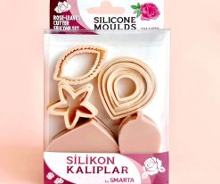Silikon Kalıp ve Hamur Kesme Seti Gül & Yapraklar Sk1013023