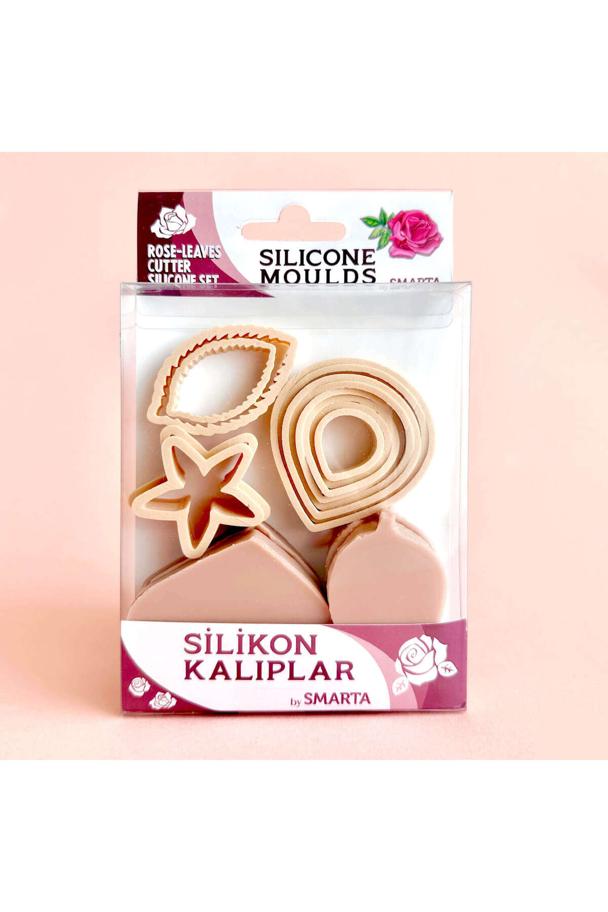 Silikon Kalıp ve Hamur Kesme Seti Gül & Yapraklar Sk1013023