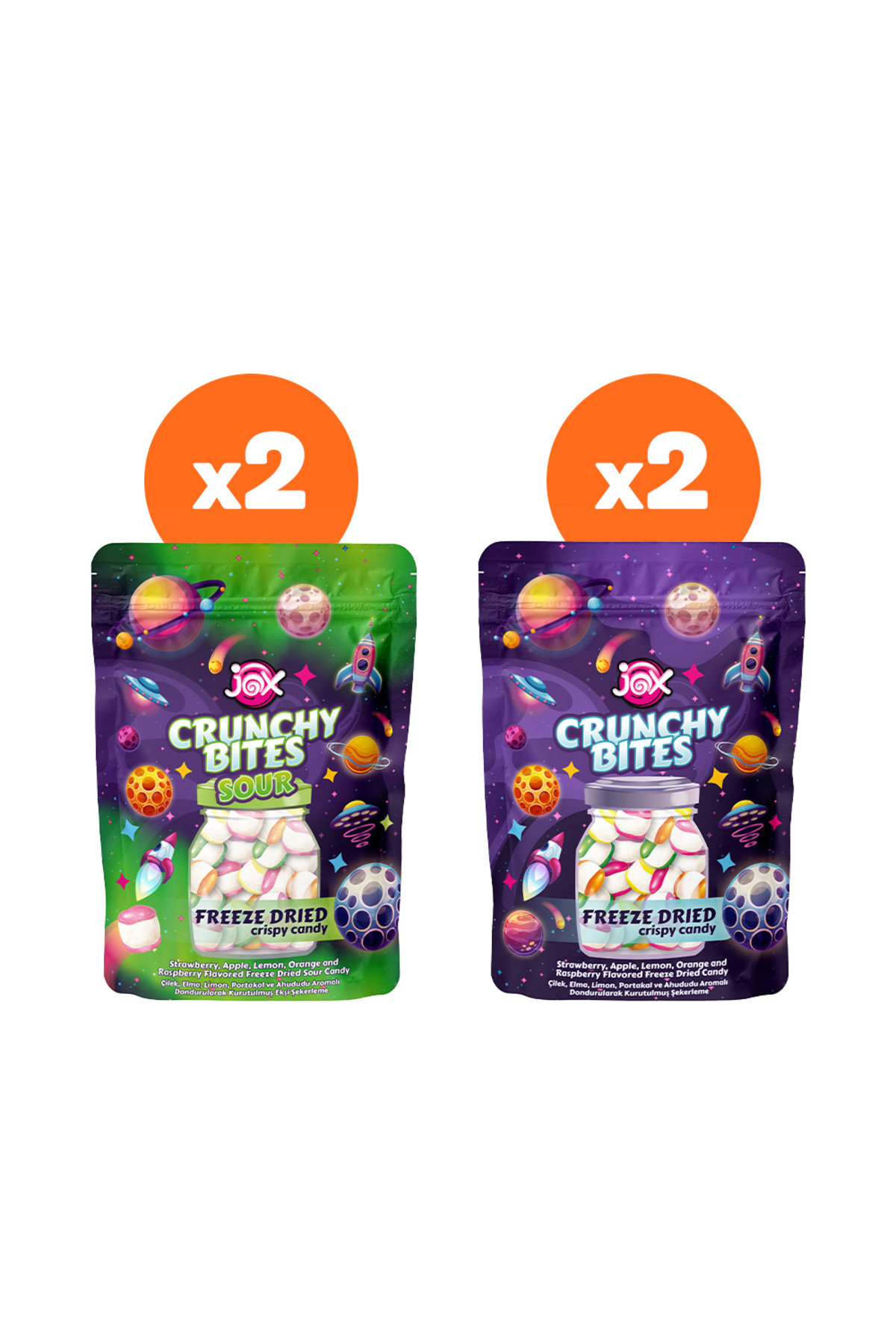 Crunchy Bites Deneme Paketi – 2 Meyveli + 2 Ekşi