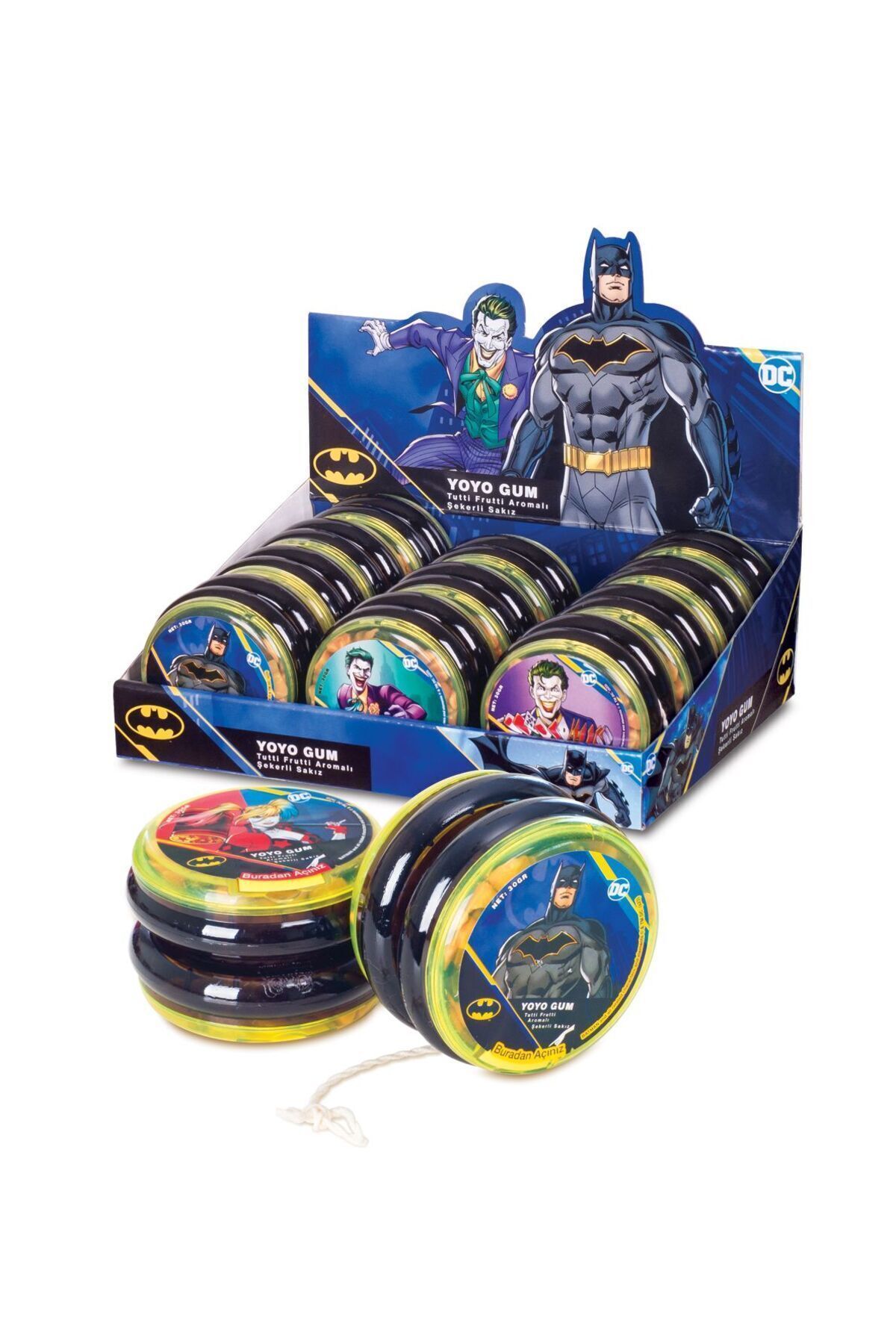 YOYO GUM BATMAN & JOKER Tutti Frutti Aromalı Şekerli Sakız 1 ADET