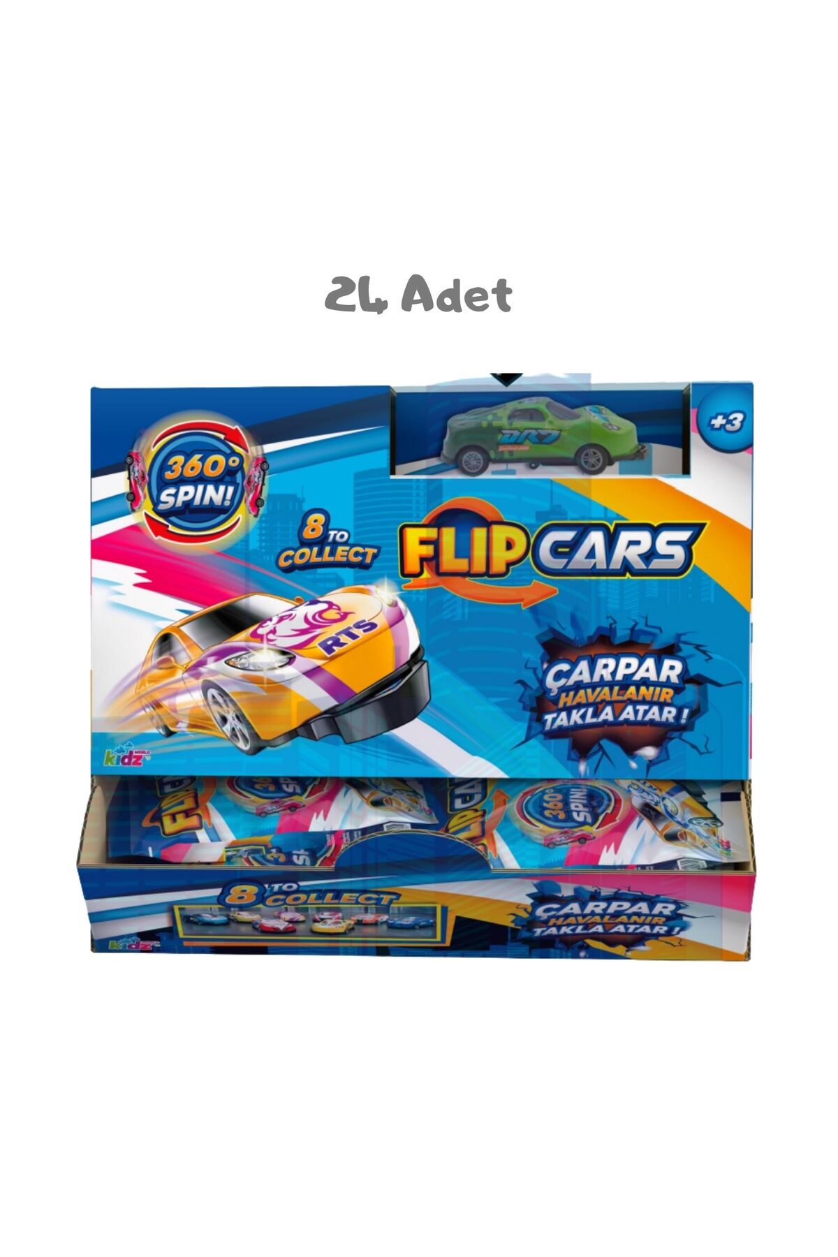 Kidz World Flip Cars - 24 Adet