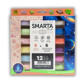 12'Lİ MAGİC HAVA İLE KURUYAN MODELLEME HAMURU KİL (6 SOFT + 6 KOZMİK) (12 X 25 G)