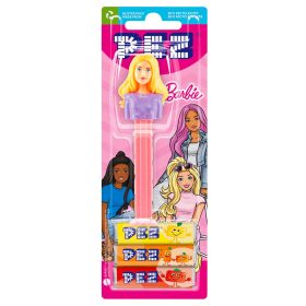 PEZ Dispenser Barbie Blonde Hair – Meyve Aromalı Şekerleme Makinesi ve Şekerleme Yedekleri